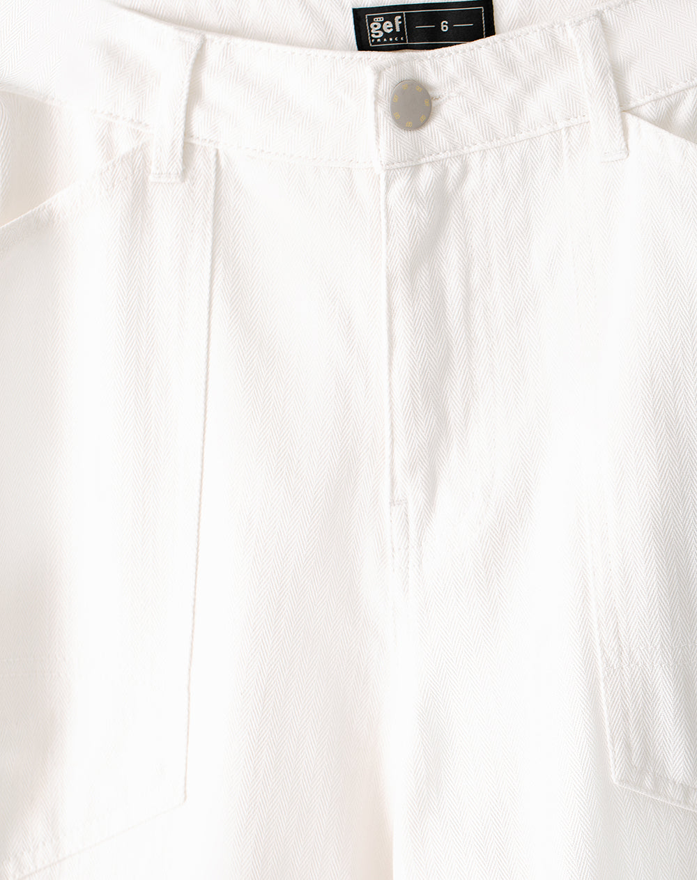 Pantalón wide leg tiro medio en drill algodón habano mujer