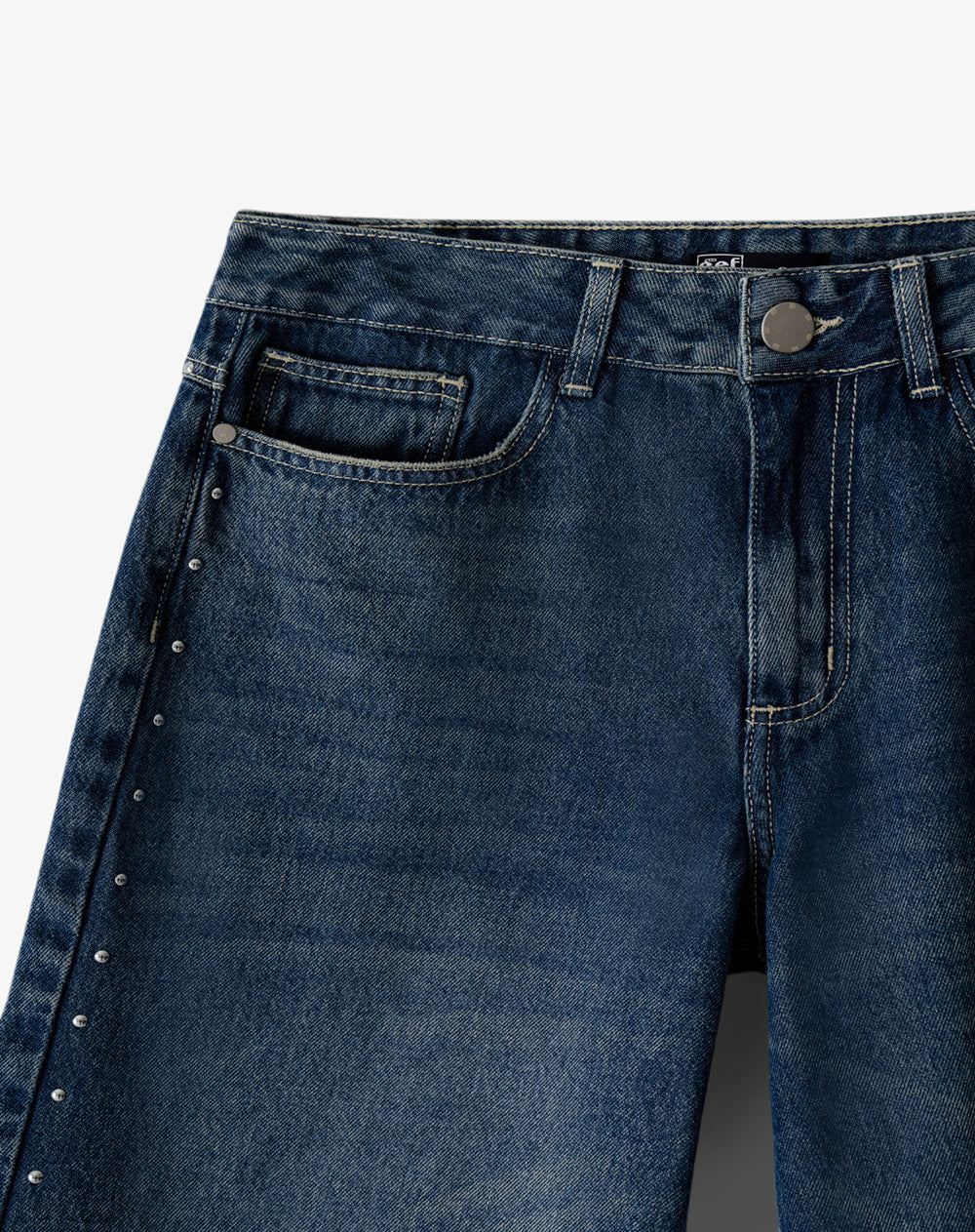 Bermuda loose índigo oscuro mujer