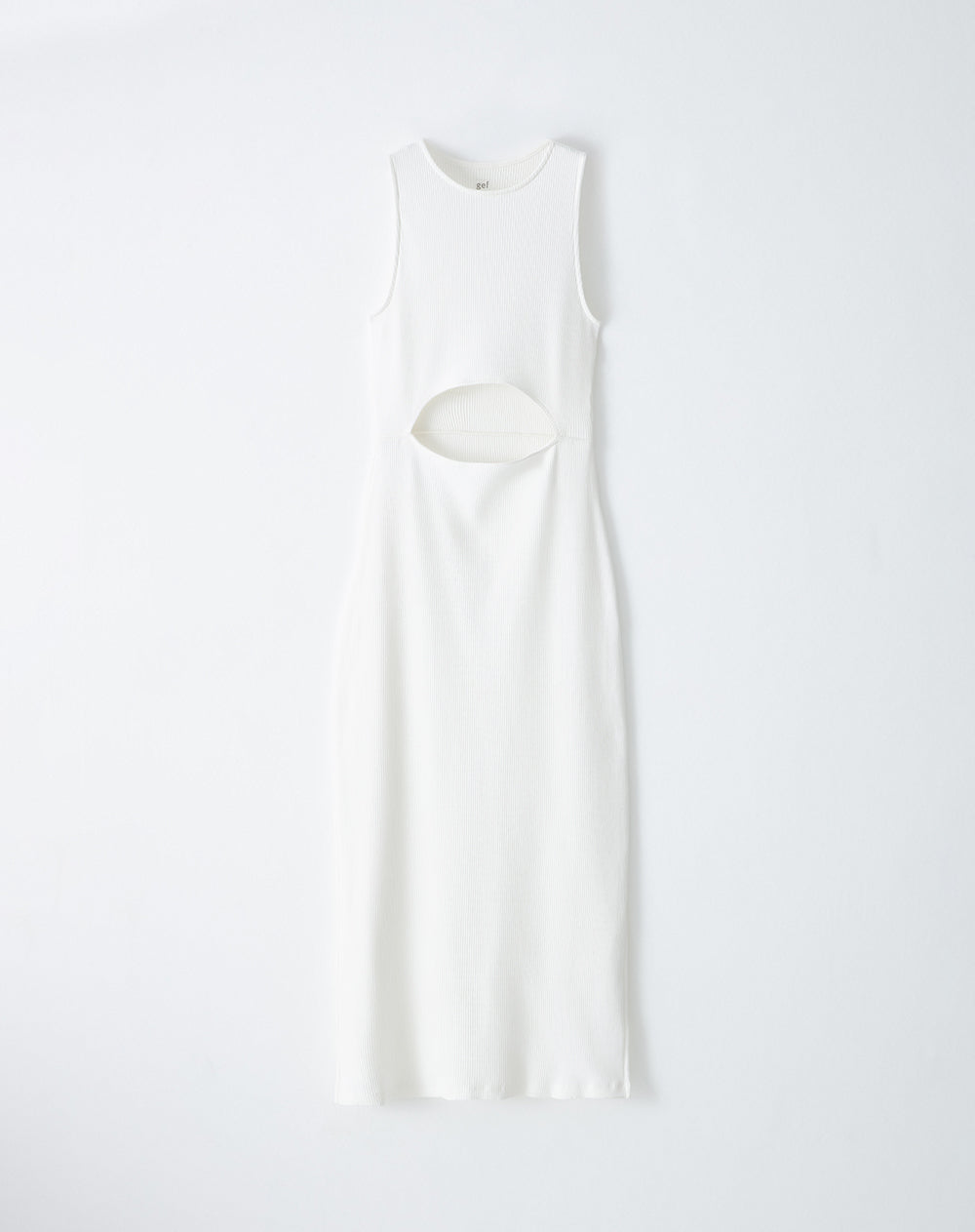 Vestido largo en rib habano