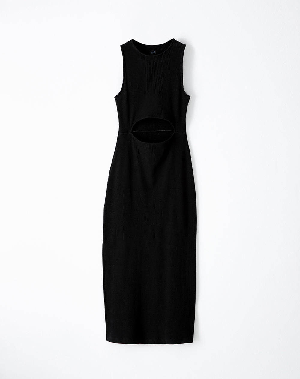 Vestido largo en rib negro