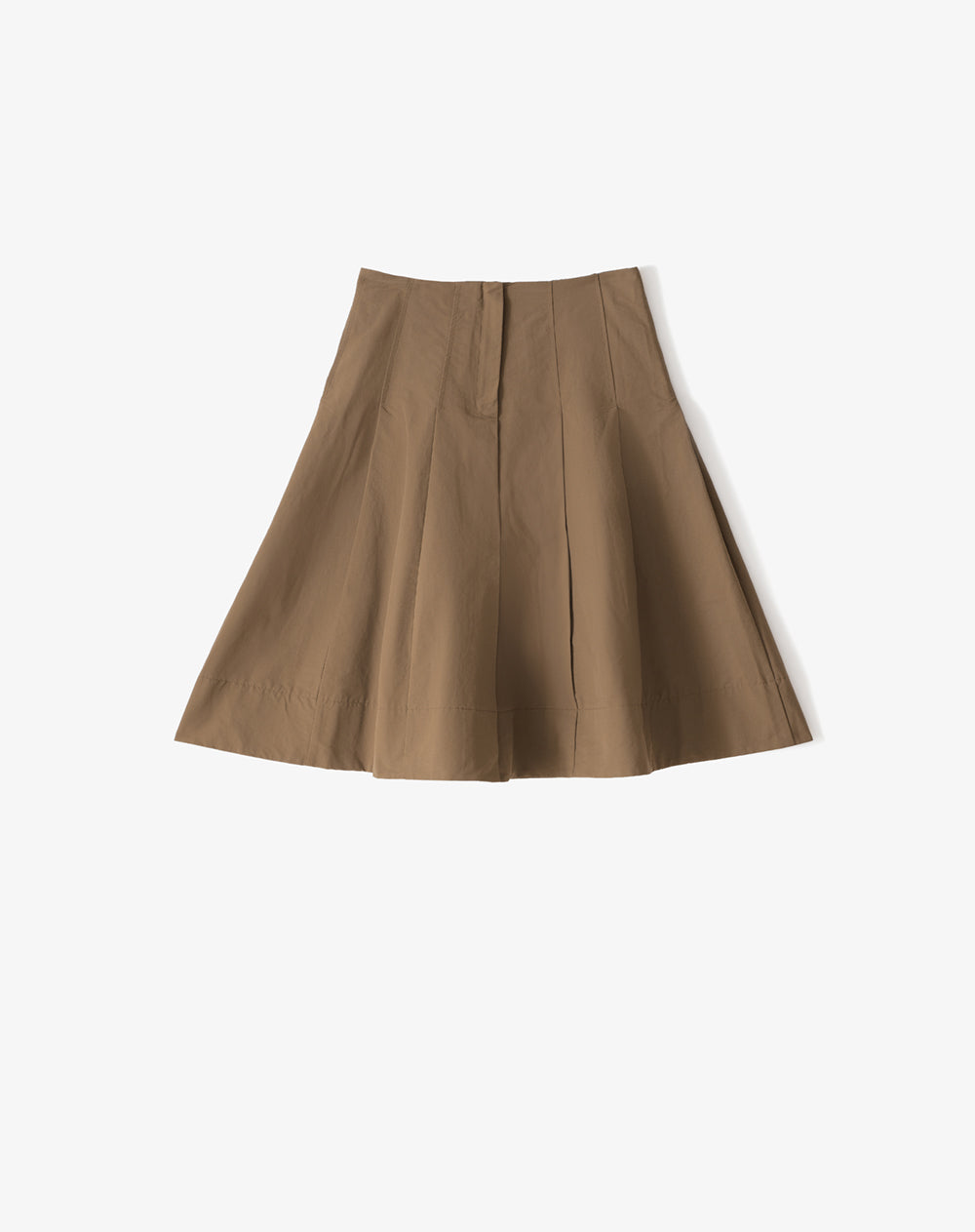 Falda larga tiro alto café mujer