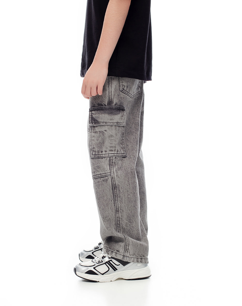 Jean cargo gris niño