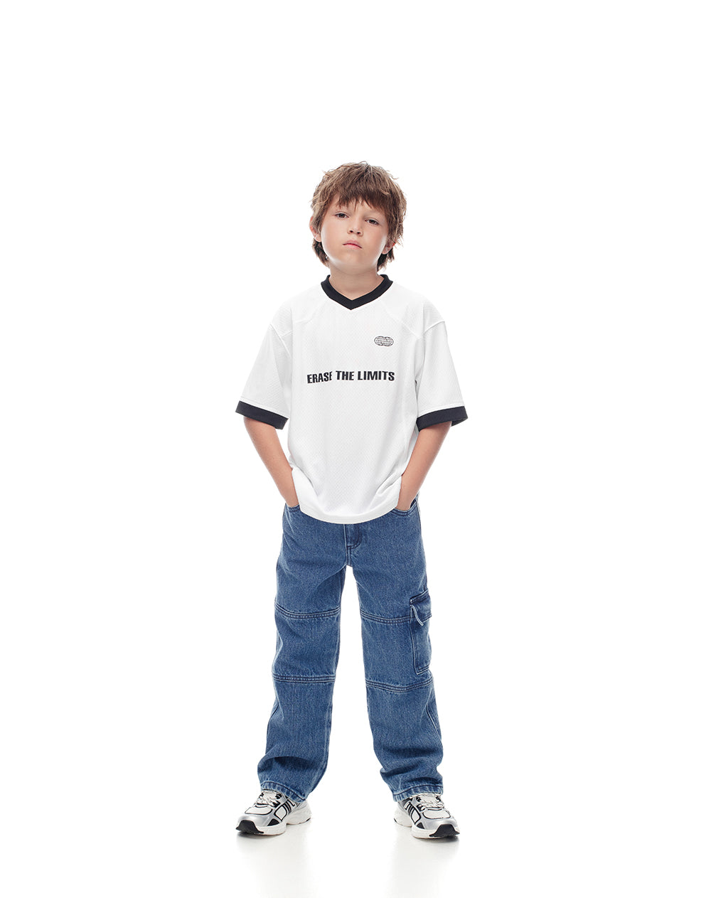 Jean cargo 100% algodón índigo oscuro niño