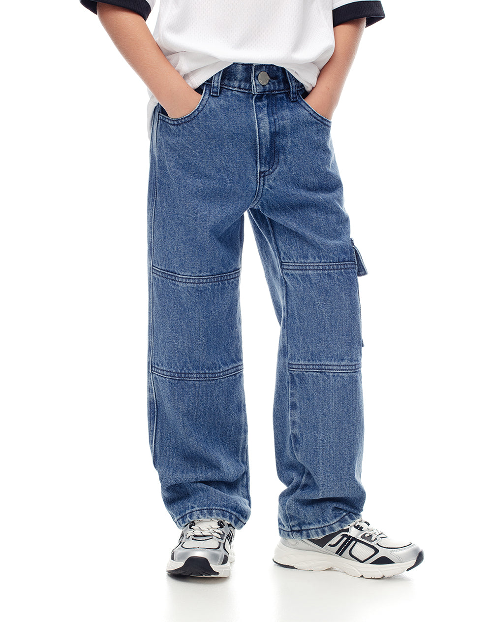 Jean cargo índigo oscuro niño