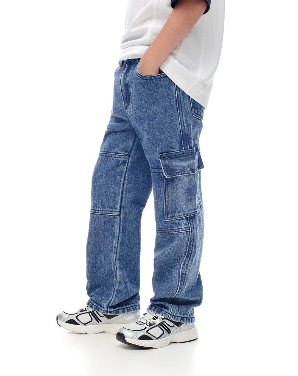 Jean cargo índigo oscuro niño
