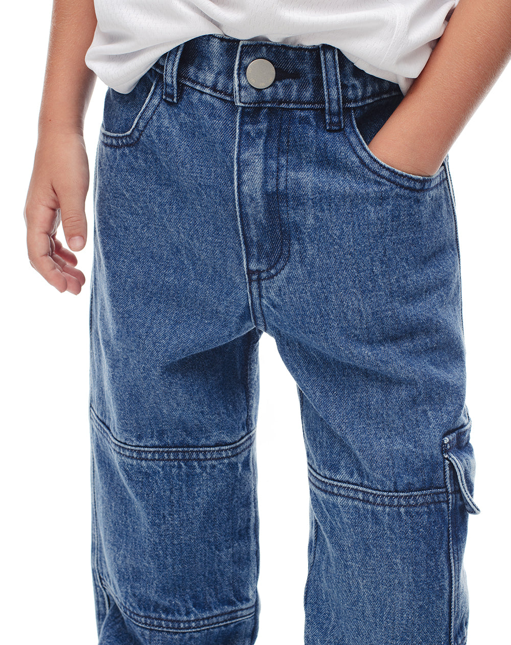 Jean cargo índigo oscuro niño