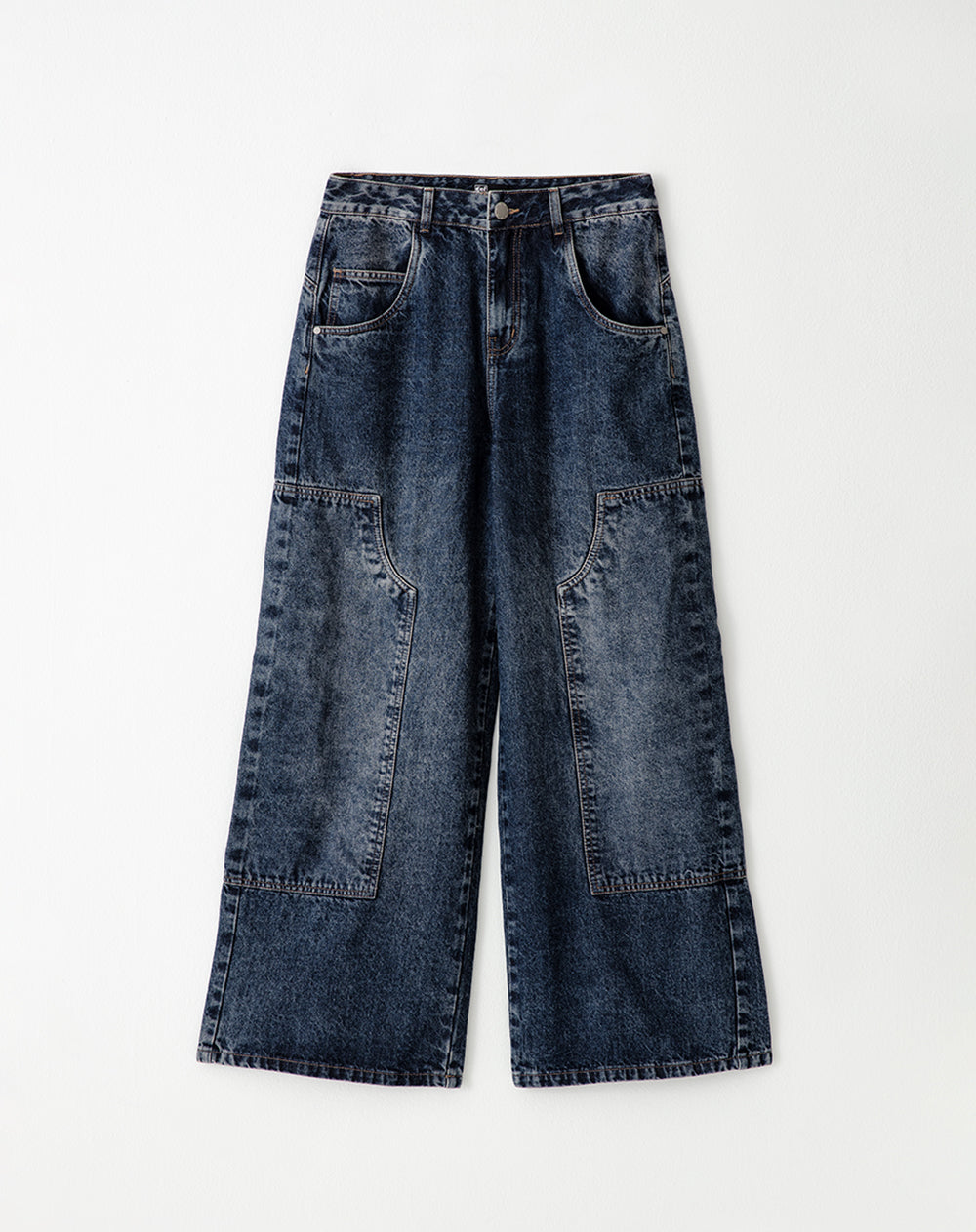Jean loose fit tiro medio indigo oscuro