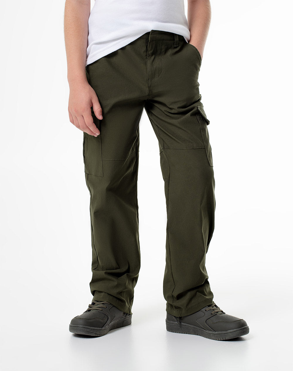 Pantalón Lugot regular fit tiro medio en drill verde