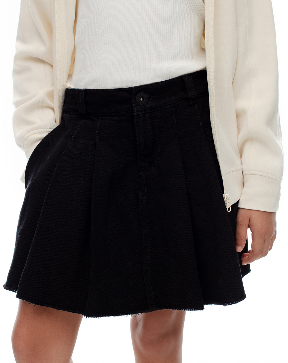 Falda corto tiro medio denim negro
