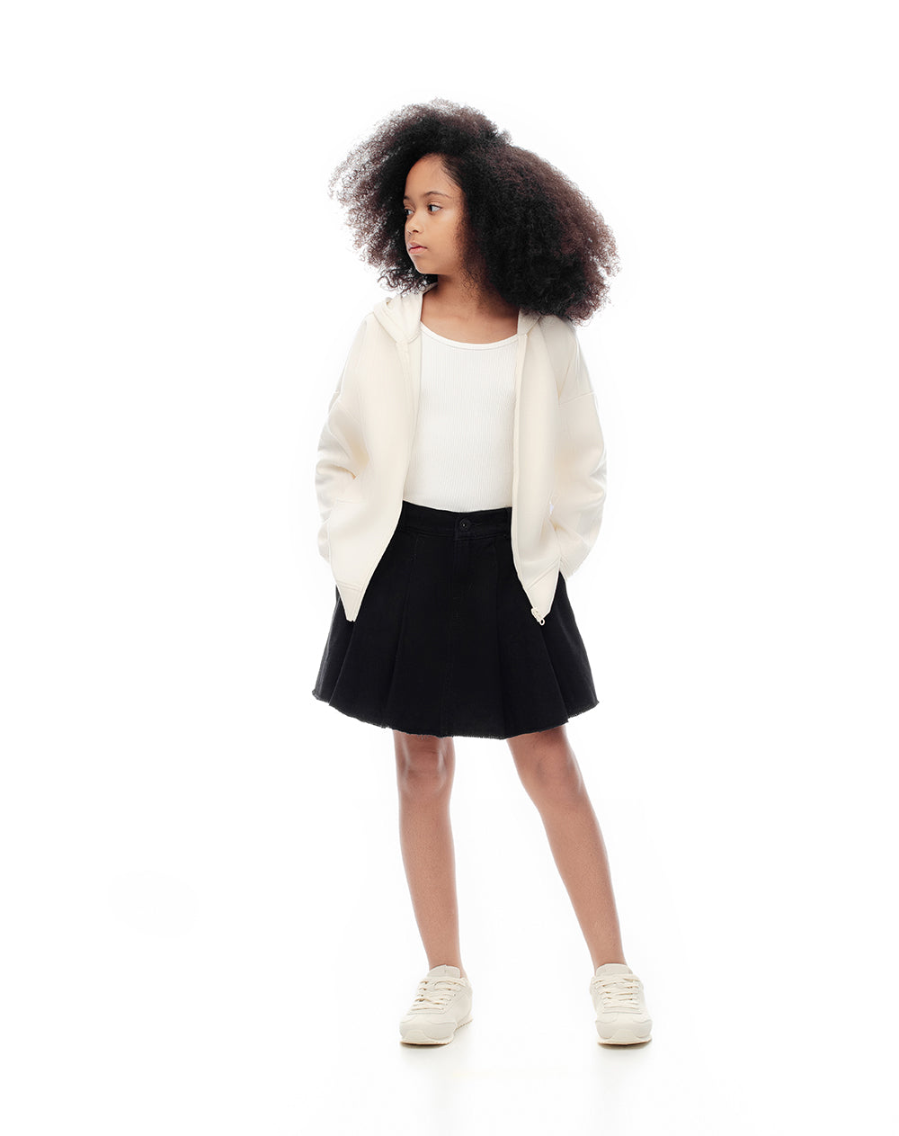 Falda corto tiro medio denim negro