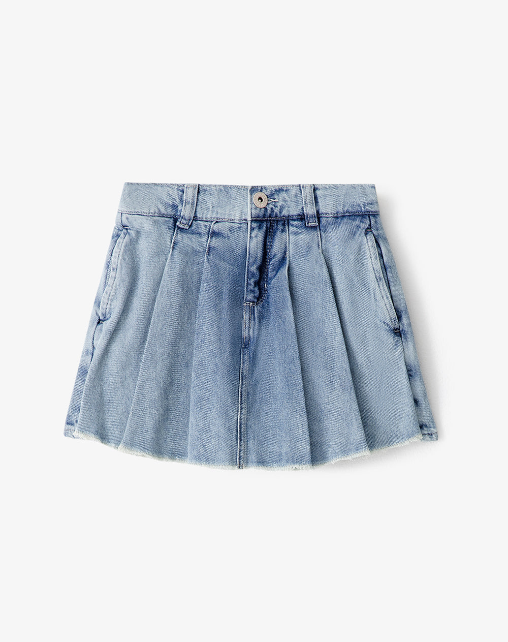 Falda short denim índigo medio niña