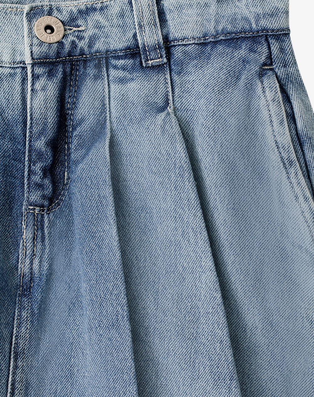 Falda short denim índigo medio niña