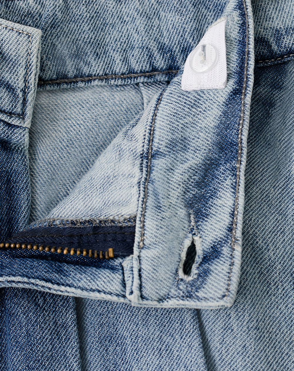 Falda short denim índigo medio niña