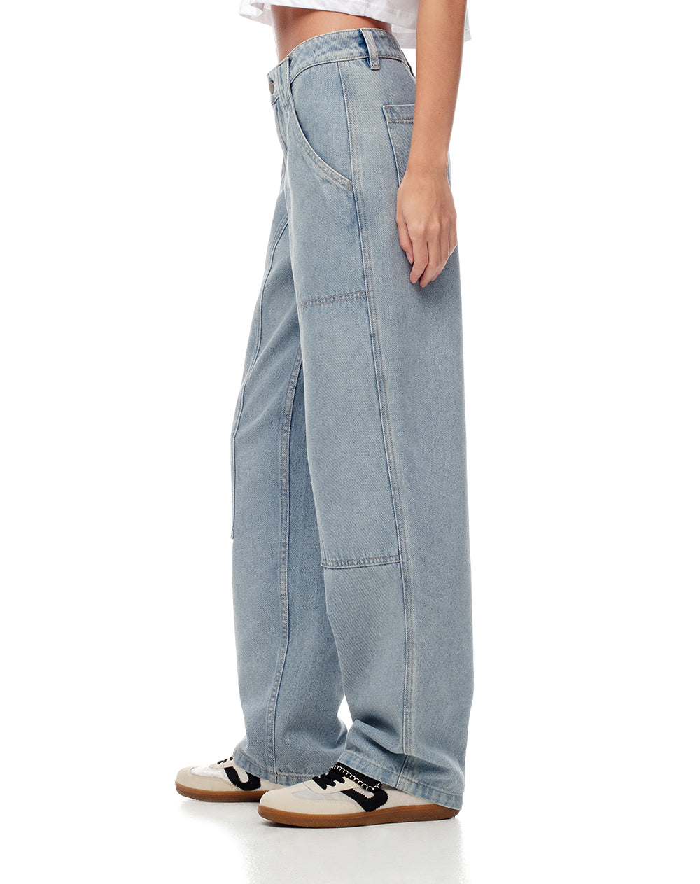 Jean regular fit tiro medio indigo claro