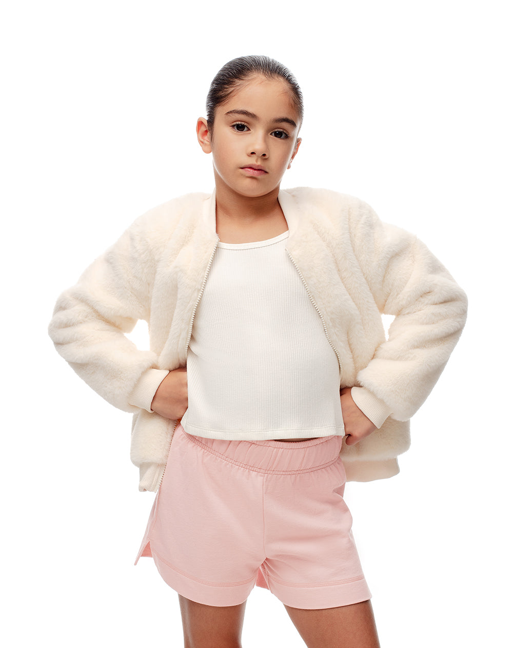 Short algodón rosado niña