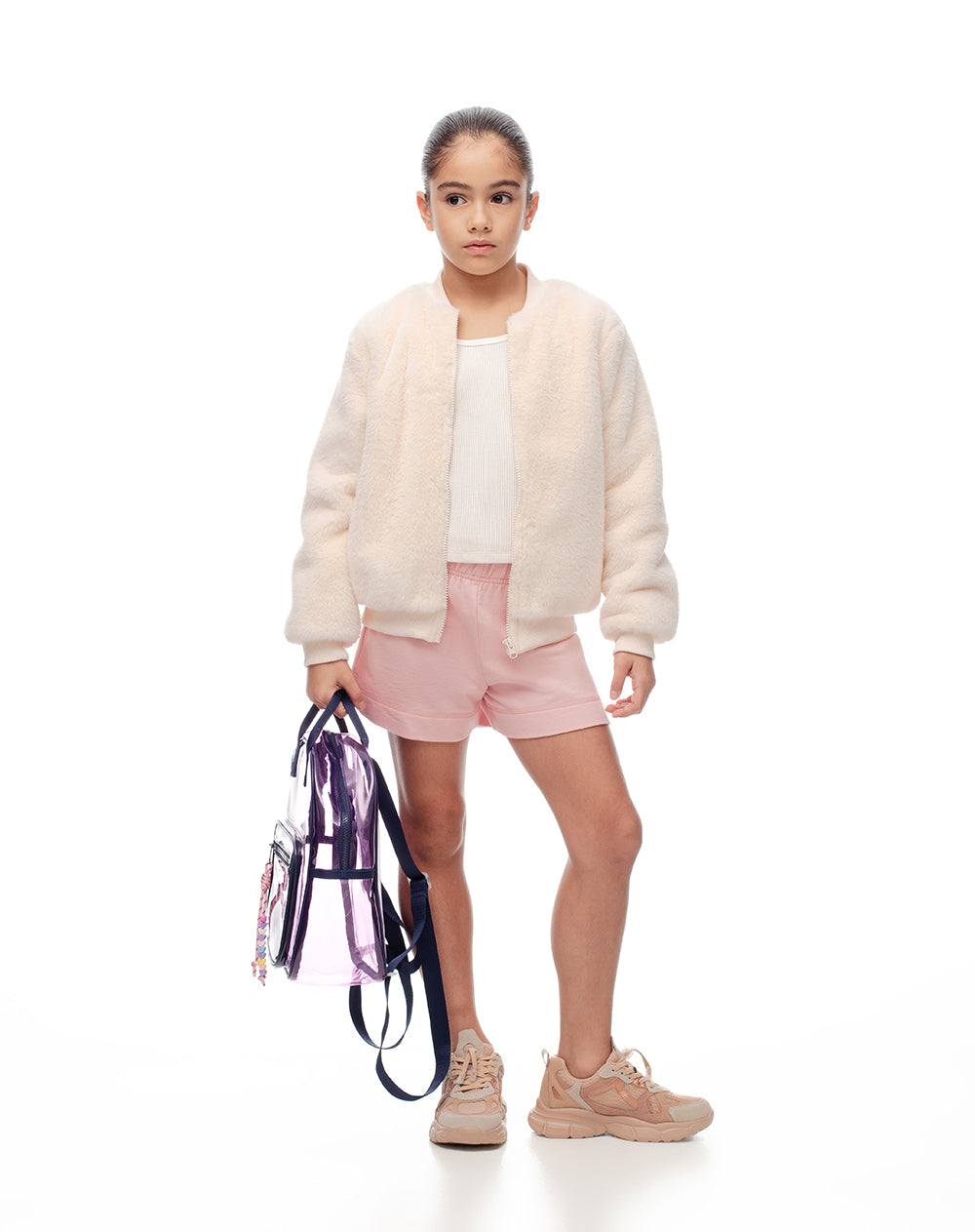 Short algodón rosado niña