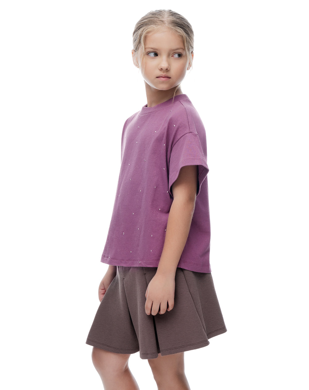 Short pantaloneta café niña