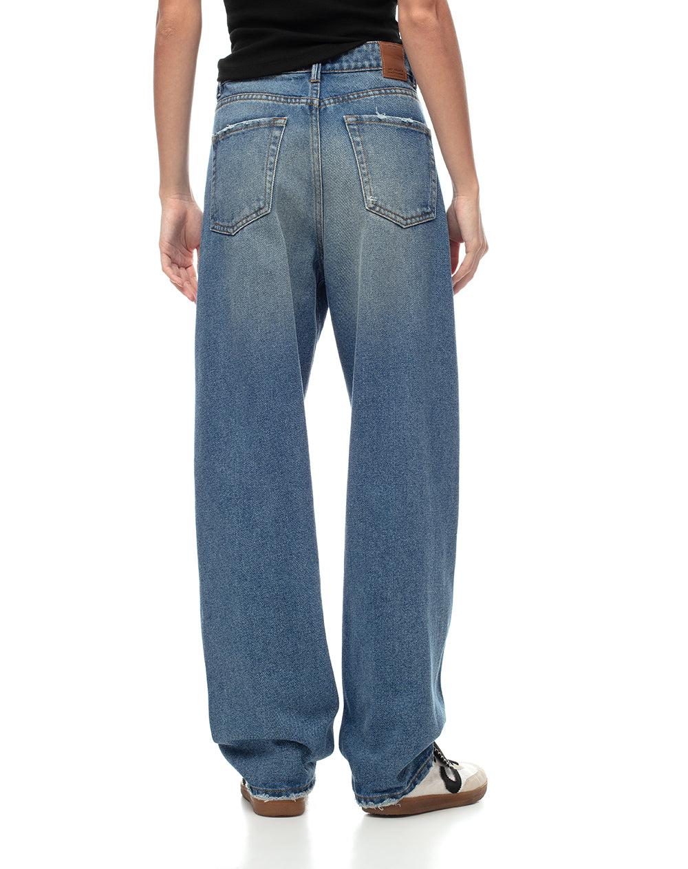 Jean baggy fit tiro alto indigo medio