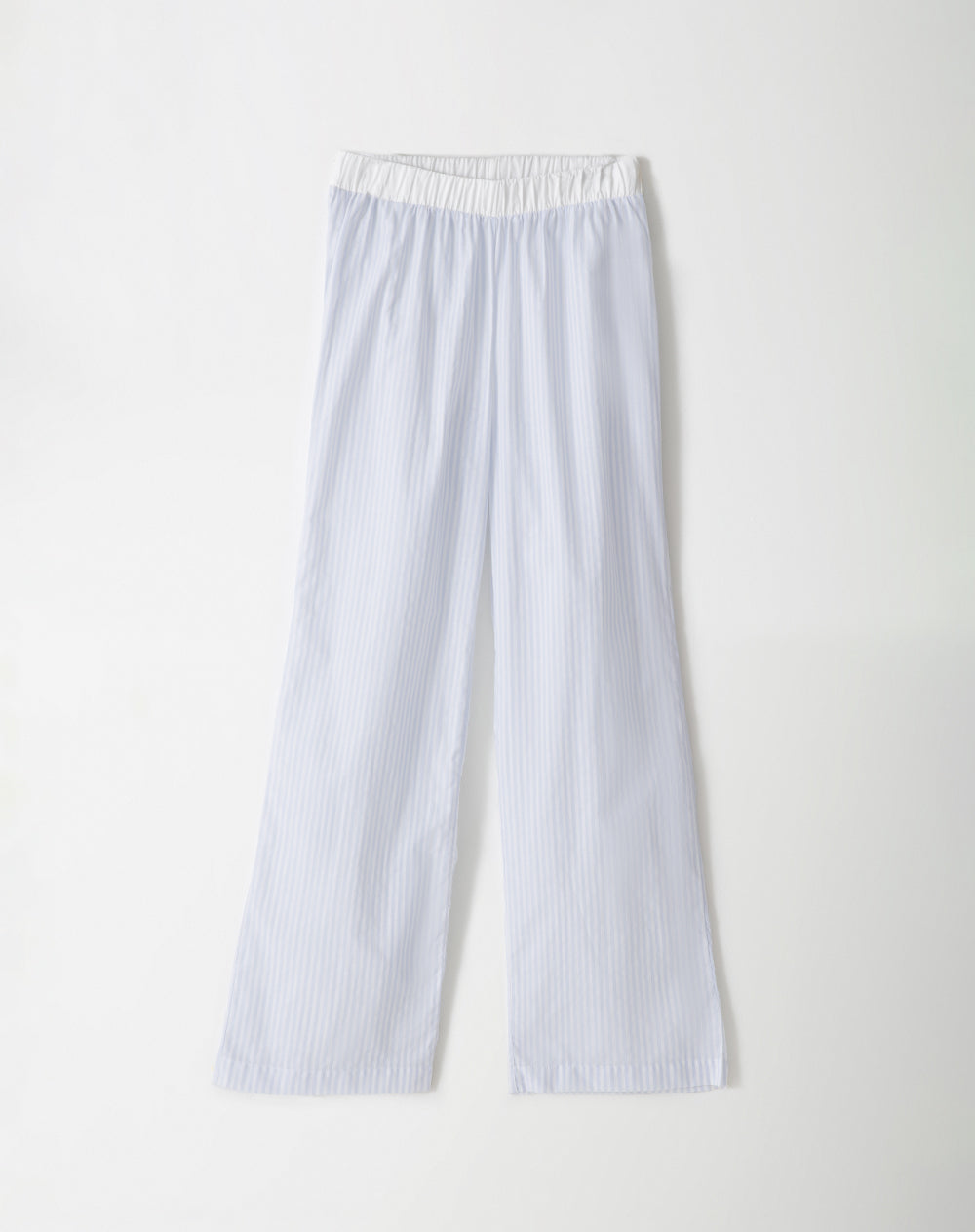 Pantalón relaxed fit tiro alto rayas azules