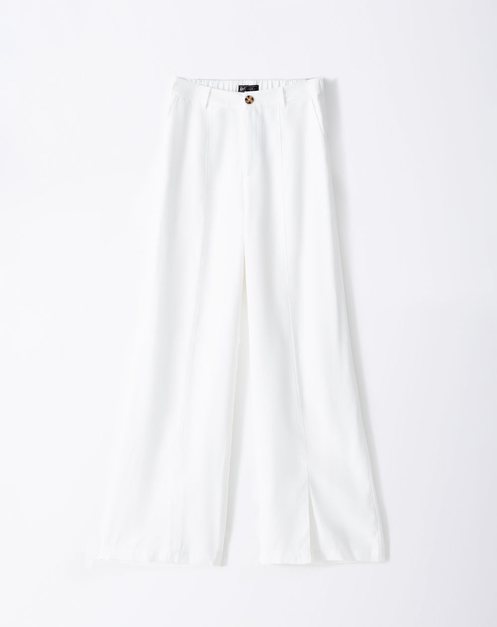 Pantalón de vestir tiro alto abertura en bota blanco para mujer