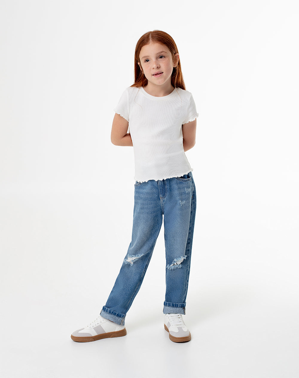 Jean mom fit fit tiro medio indigo