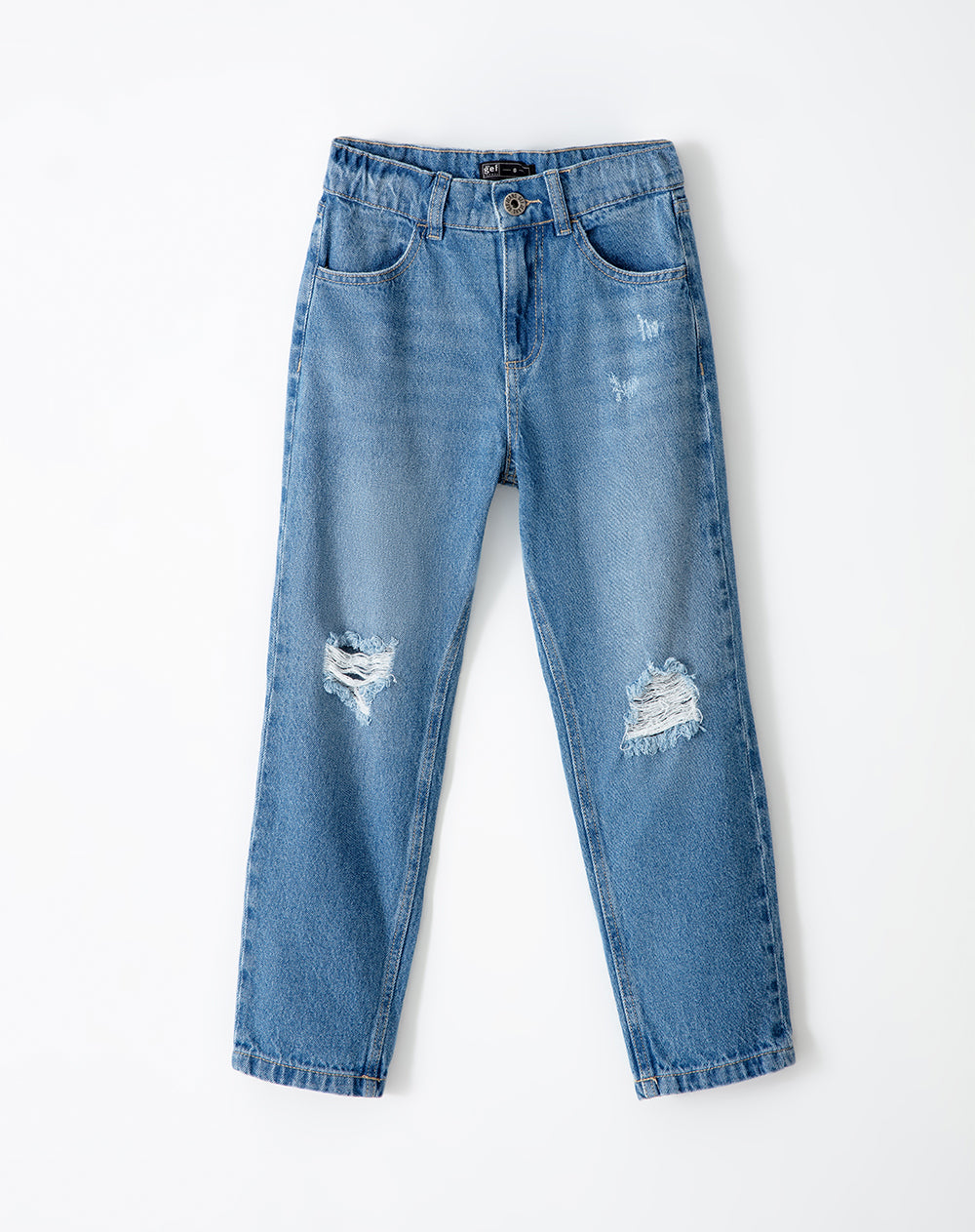 Jean mom fit fit tiro medio indigo