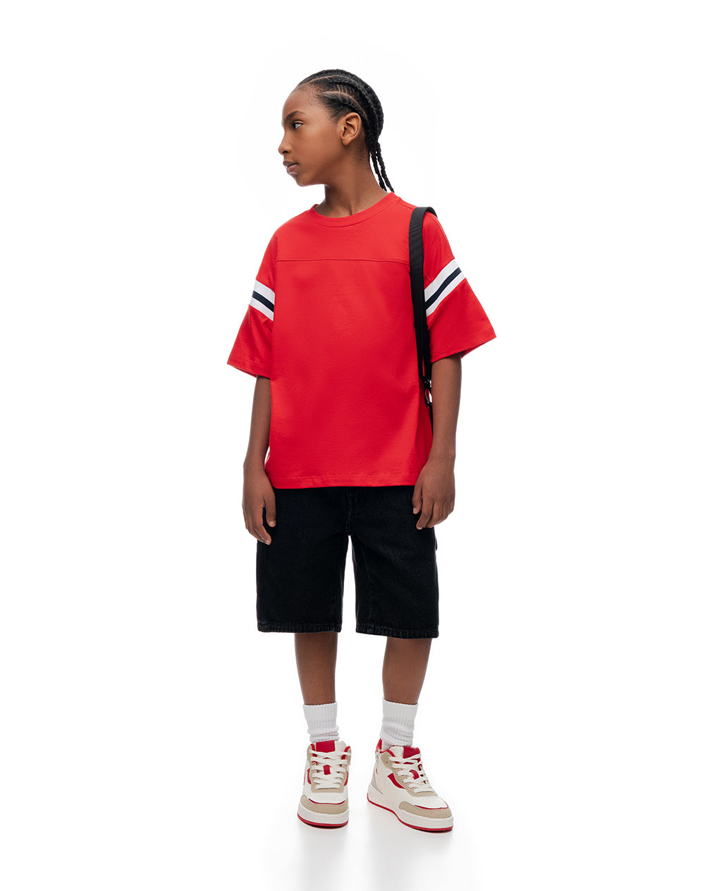 Camiseta regular algodón roja niño