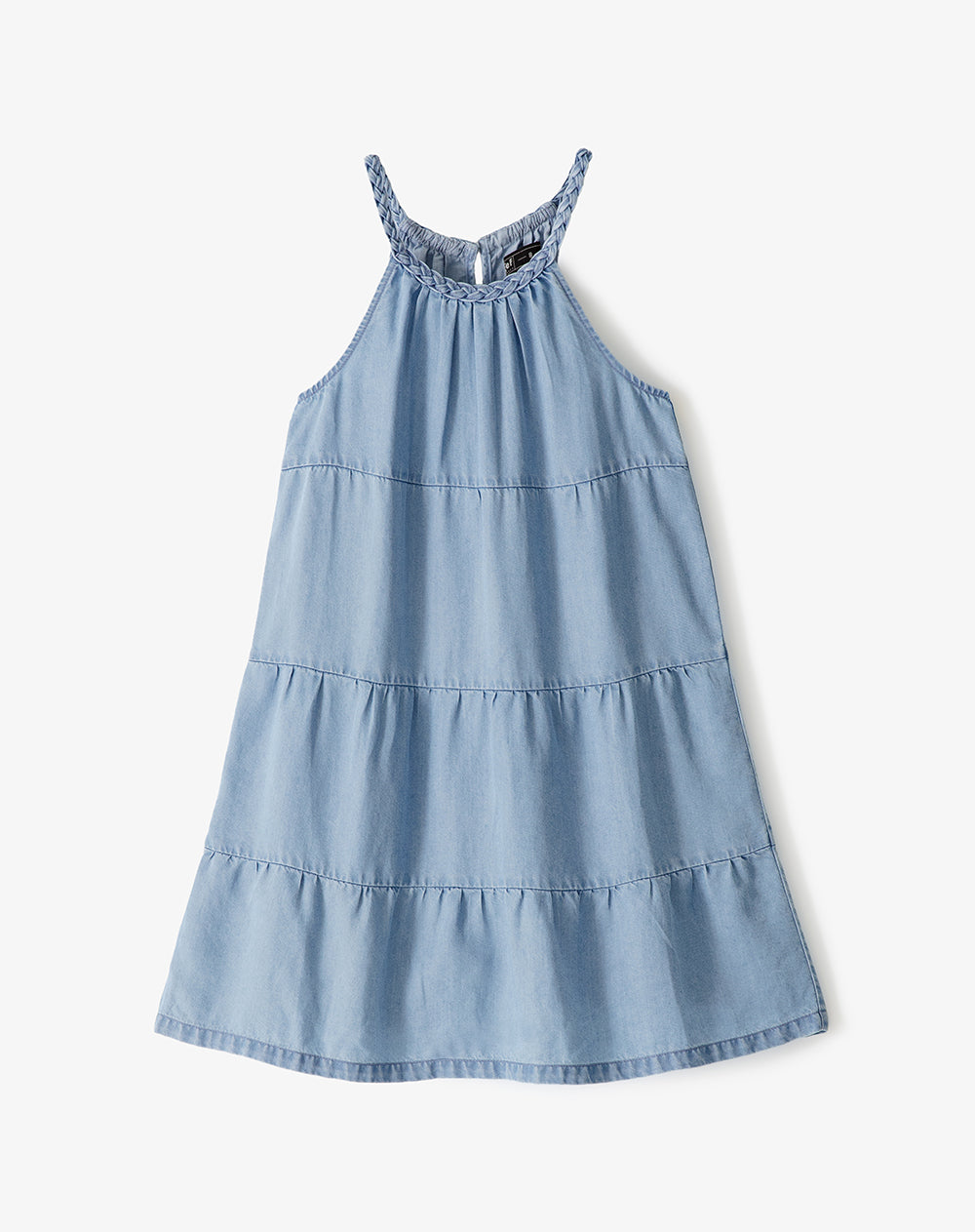 Vestido corto bloques índigo niña