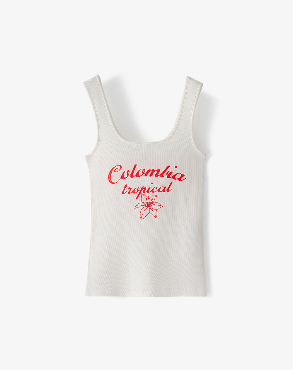 Tank top slim Colombia tropical blanca mujer