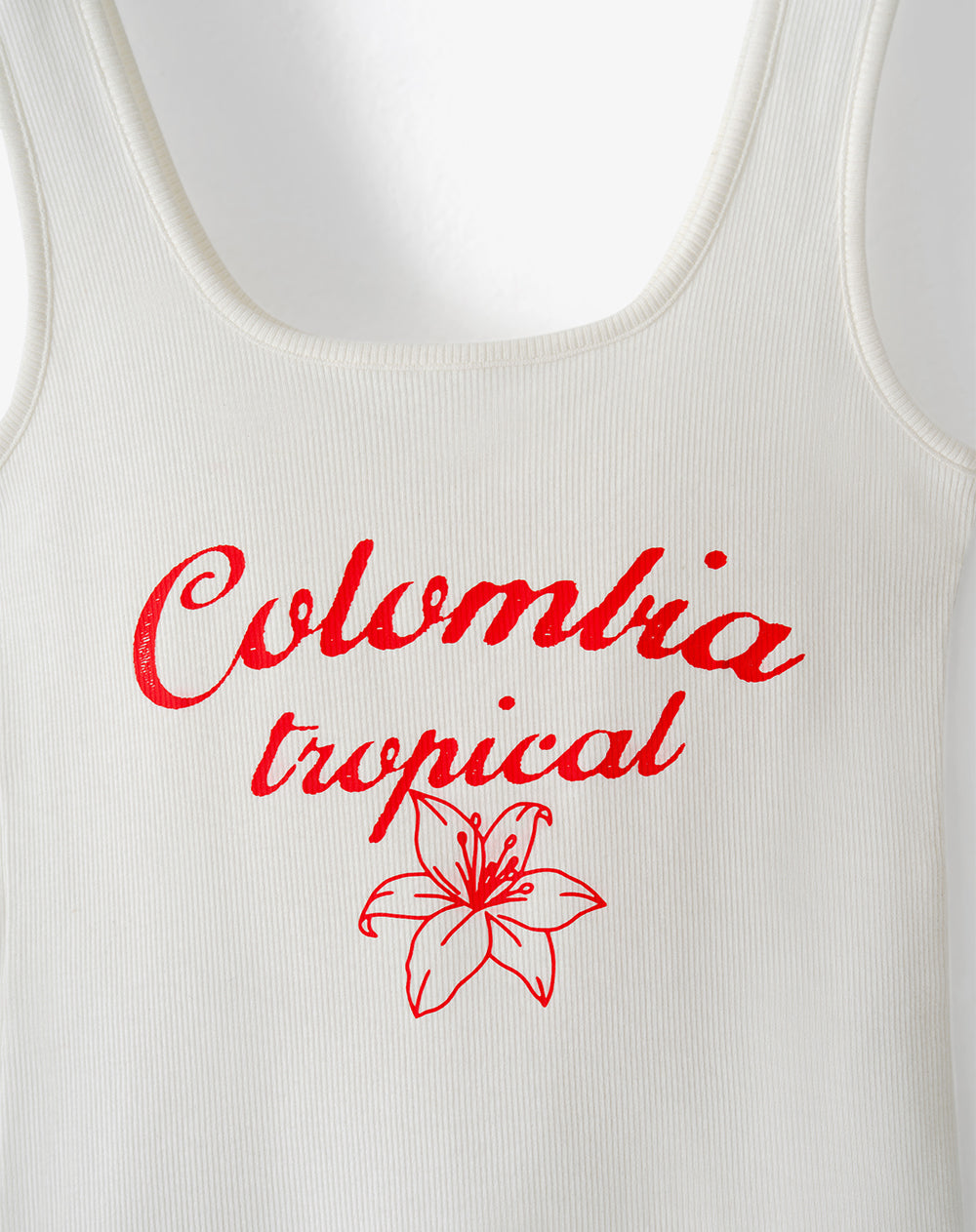 Tank top slim Colombia tropical blanca mujer