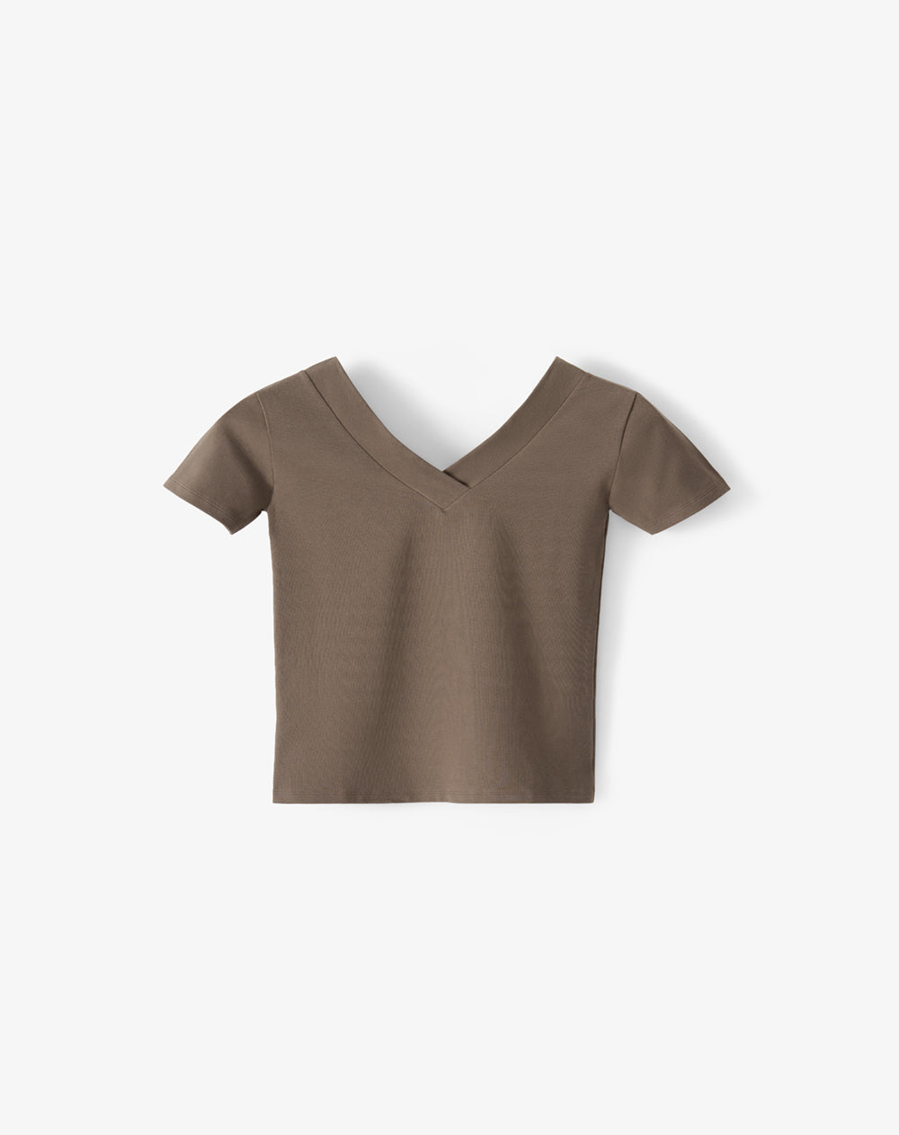 Camiseta relaxed fit manga corta café