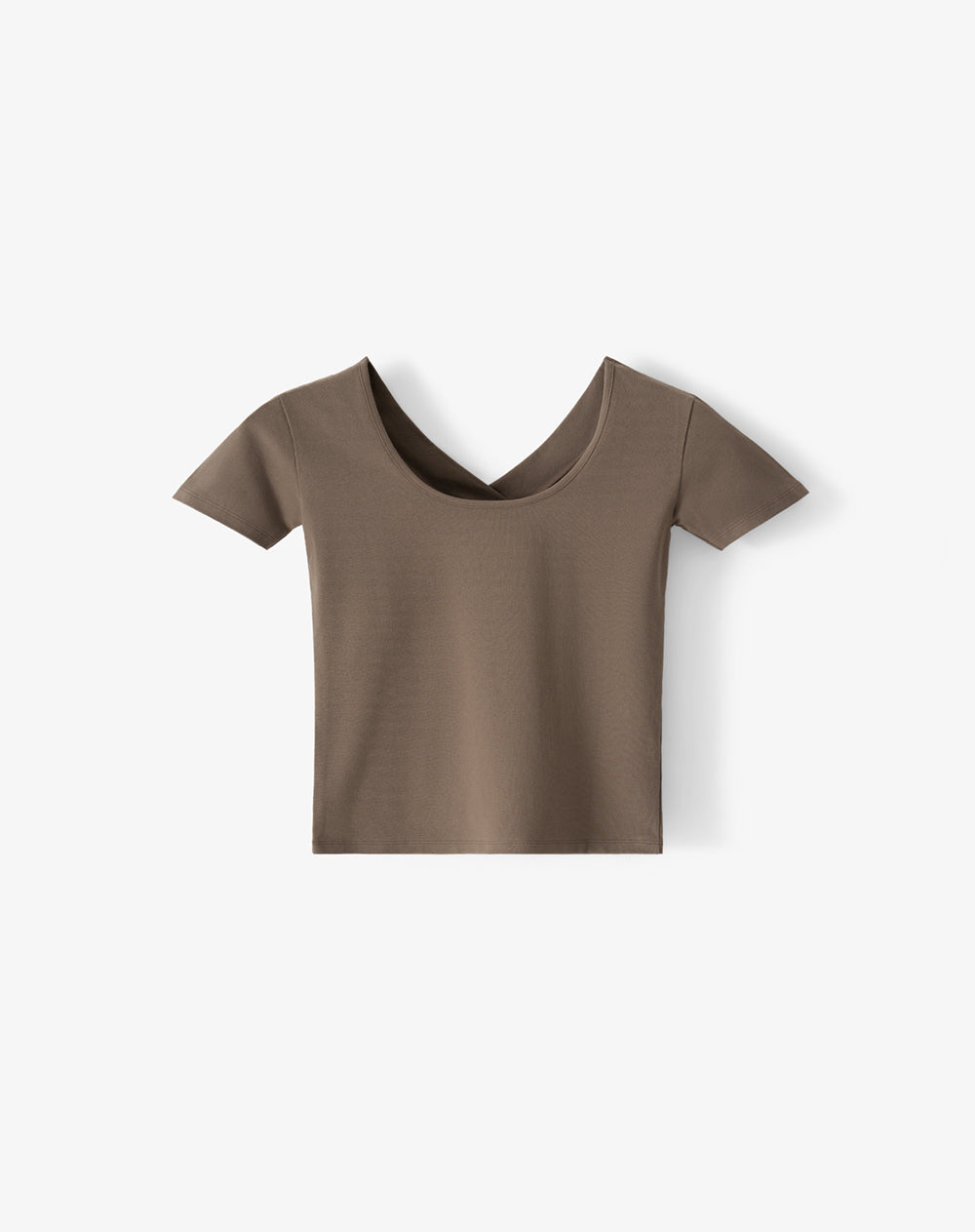 Camiseta relaxed fit manga corta café