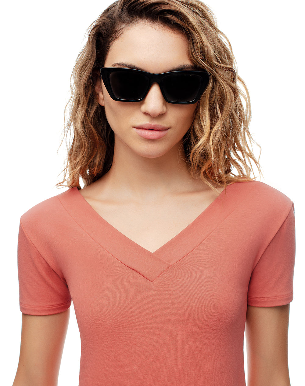 Camiseta regular uso 2 en 1 coral mujer