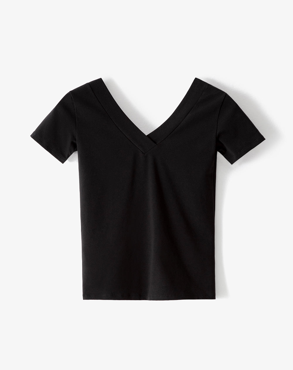 Camiseta regular uso 2 en 1 negra mujer