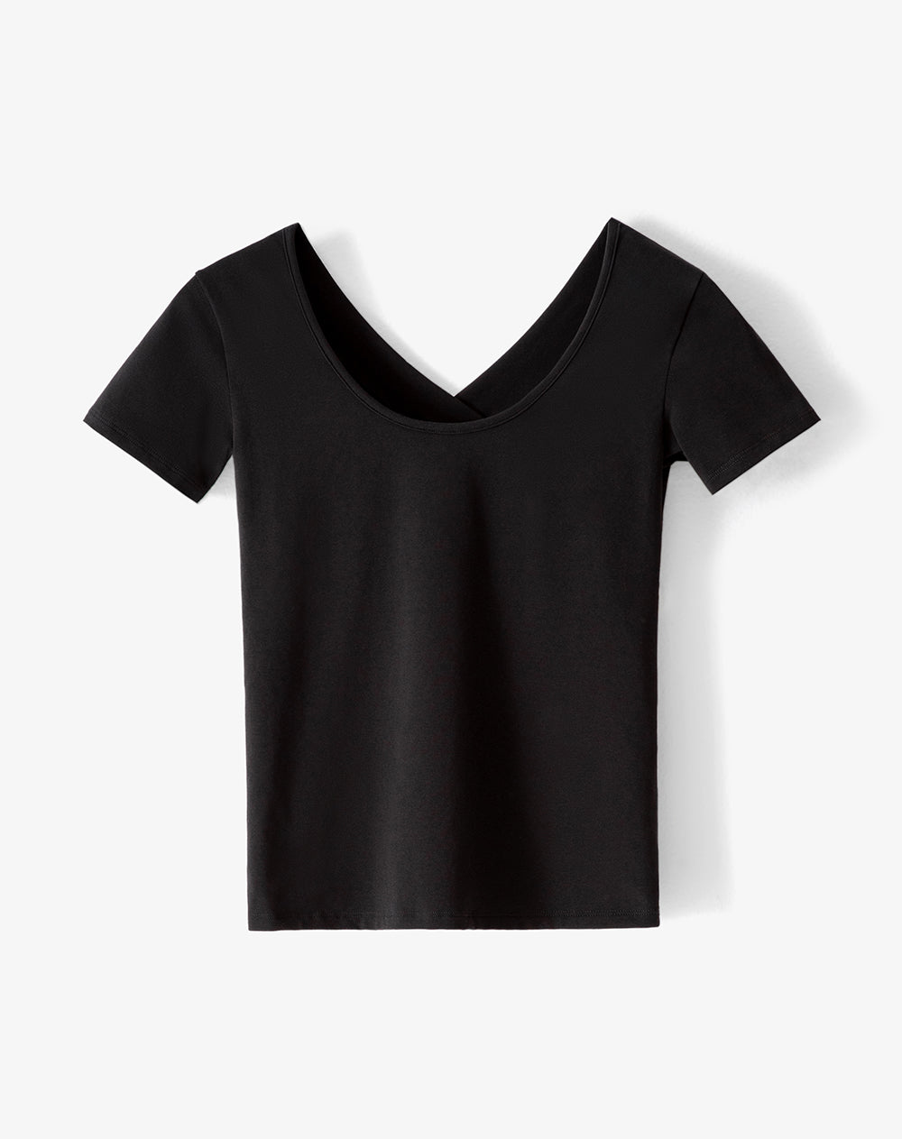 Camiseta regular uso 2 en 1 negra mujer