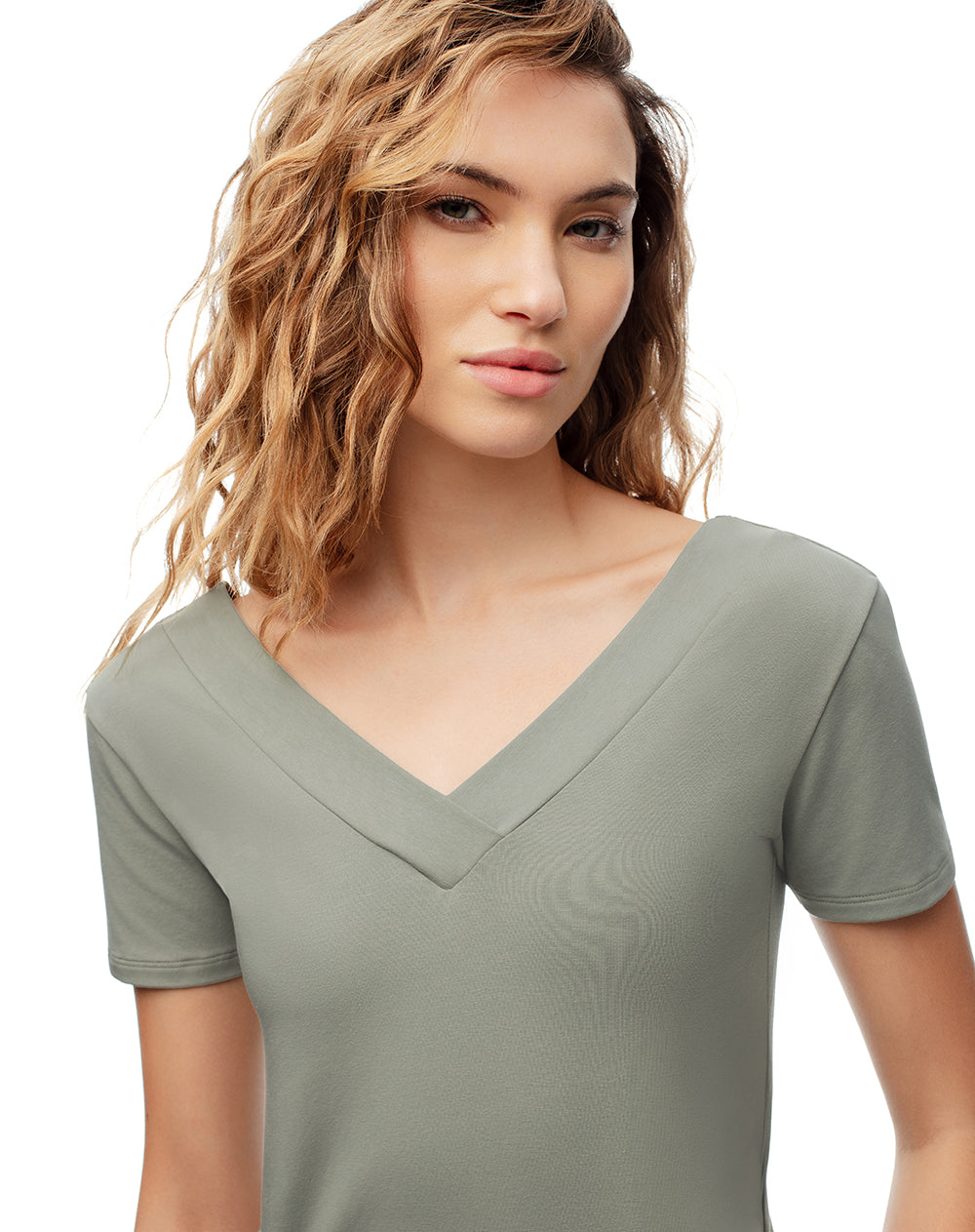 Camiseta regular uso 2 en 1 verde mujer