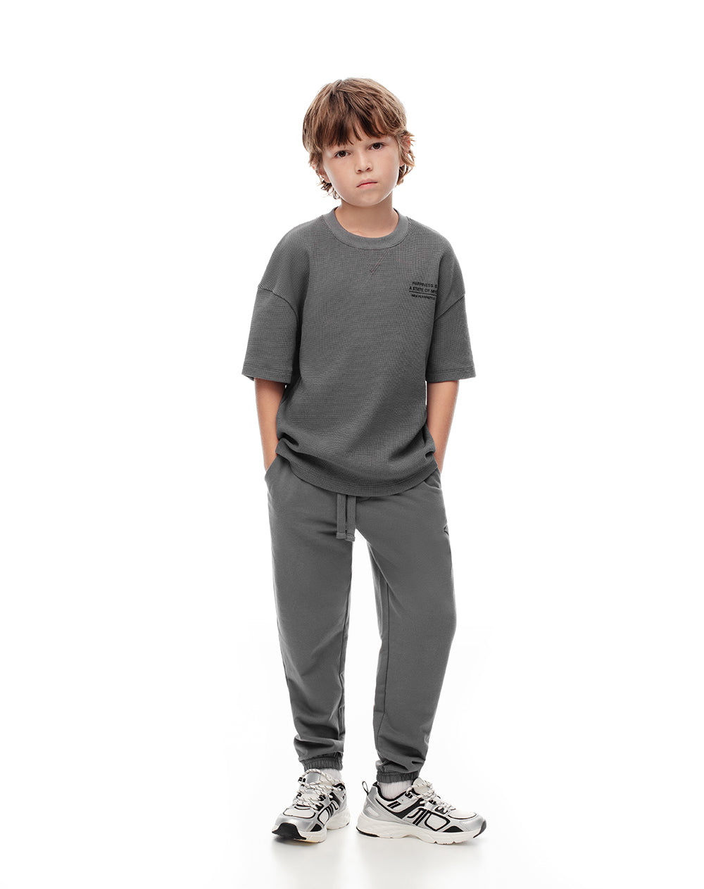 Jogger Luvan regular fit tiro medio gris