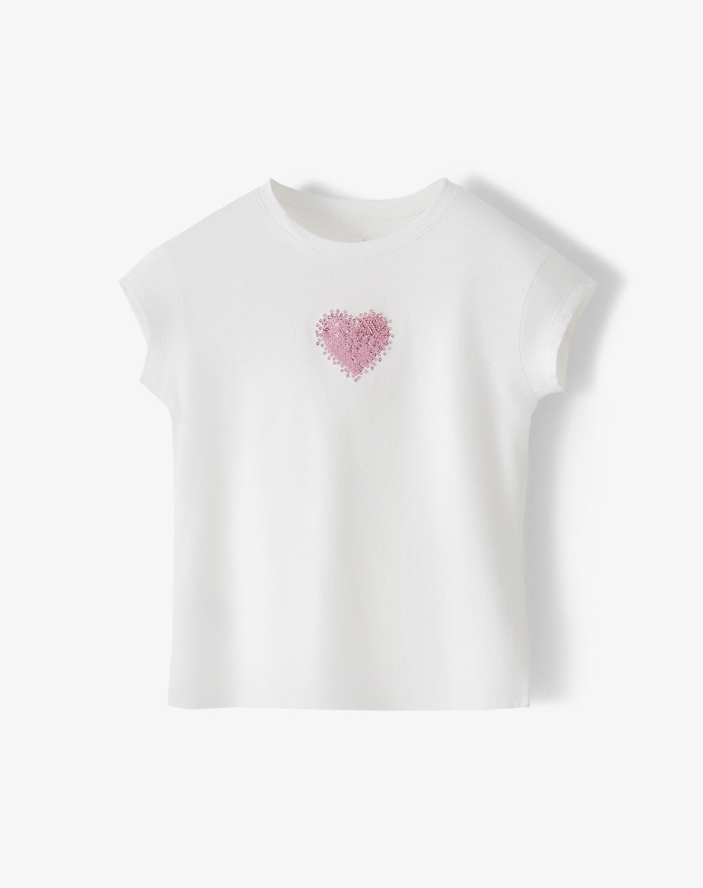 Camiseta regular manga corta blanca niña