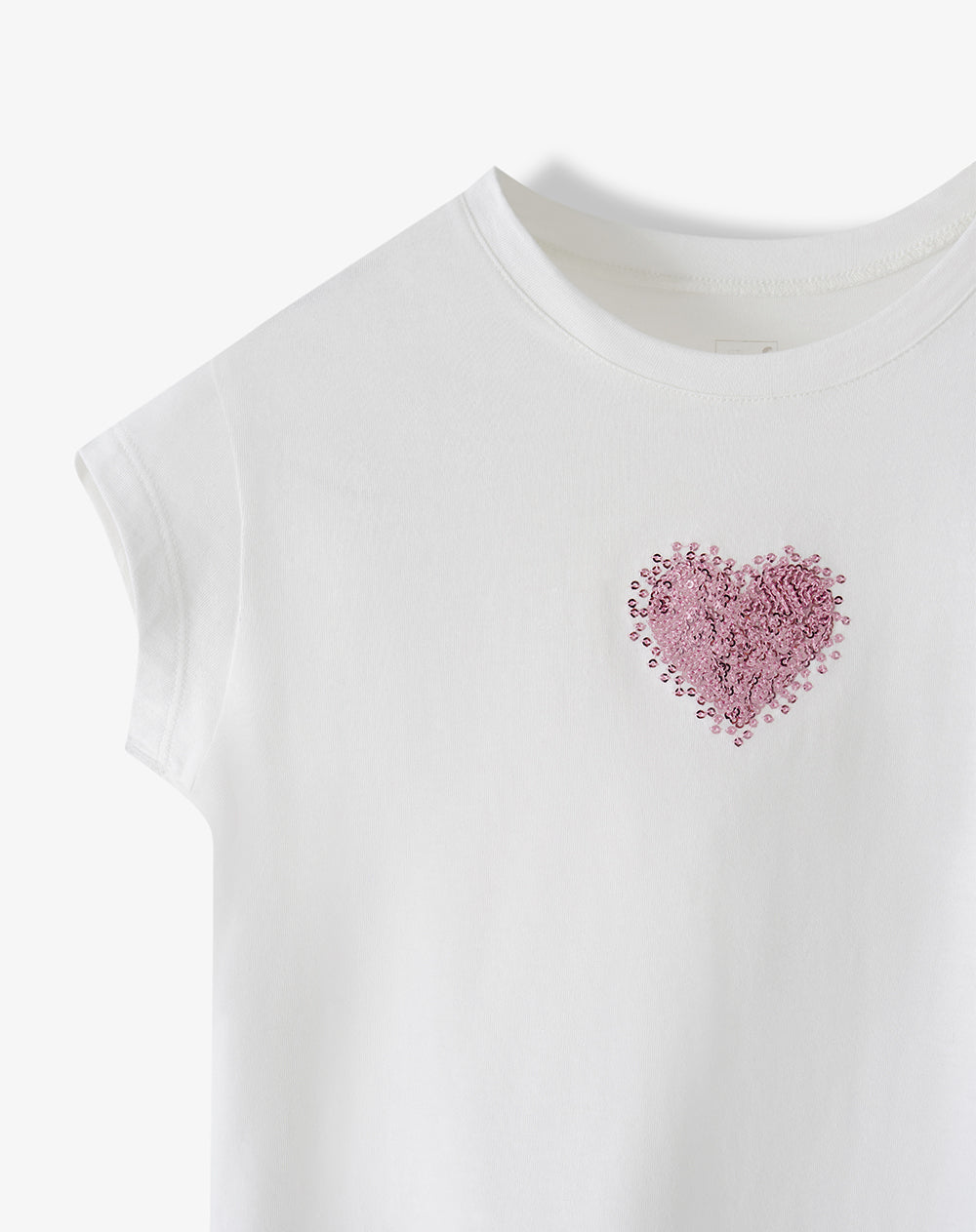 Camiseta regular manga corta blanca niña