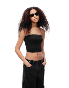 Crop top strapless negro