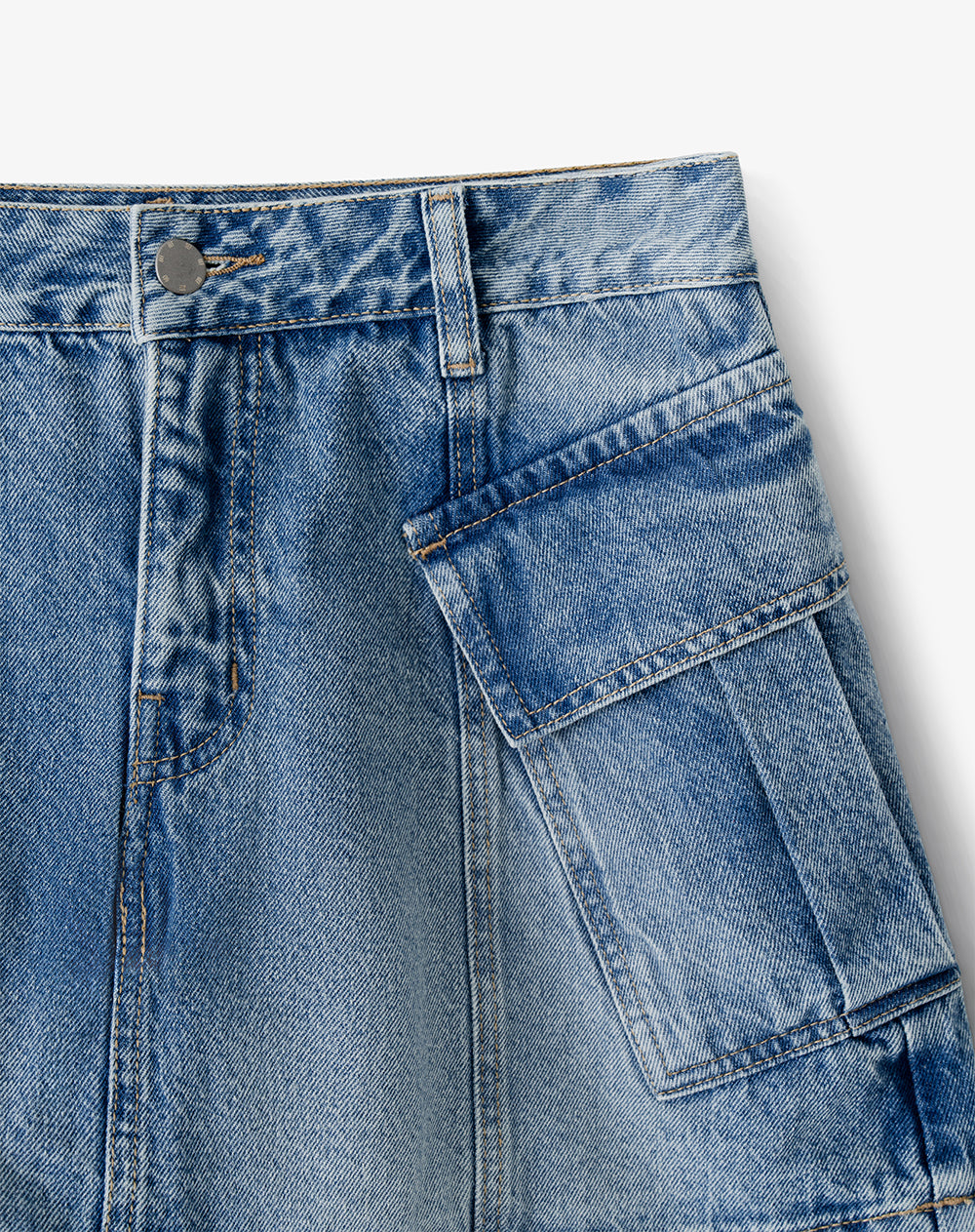 Falda short tiro medio índigo oscuro mujer