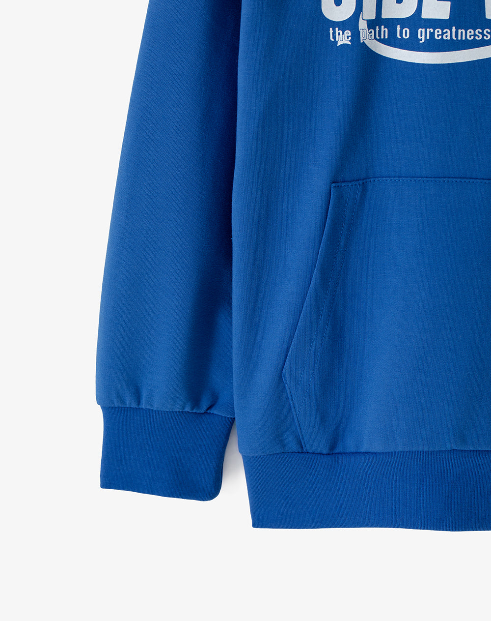 Buzo tipo hoddie azul niño