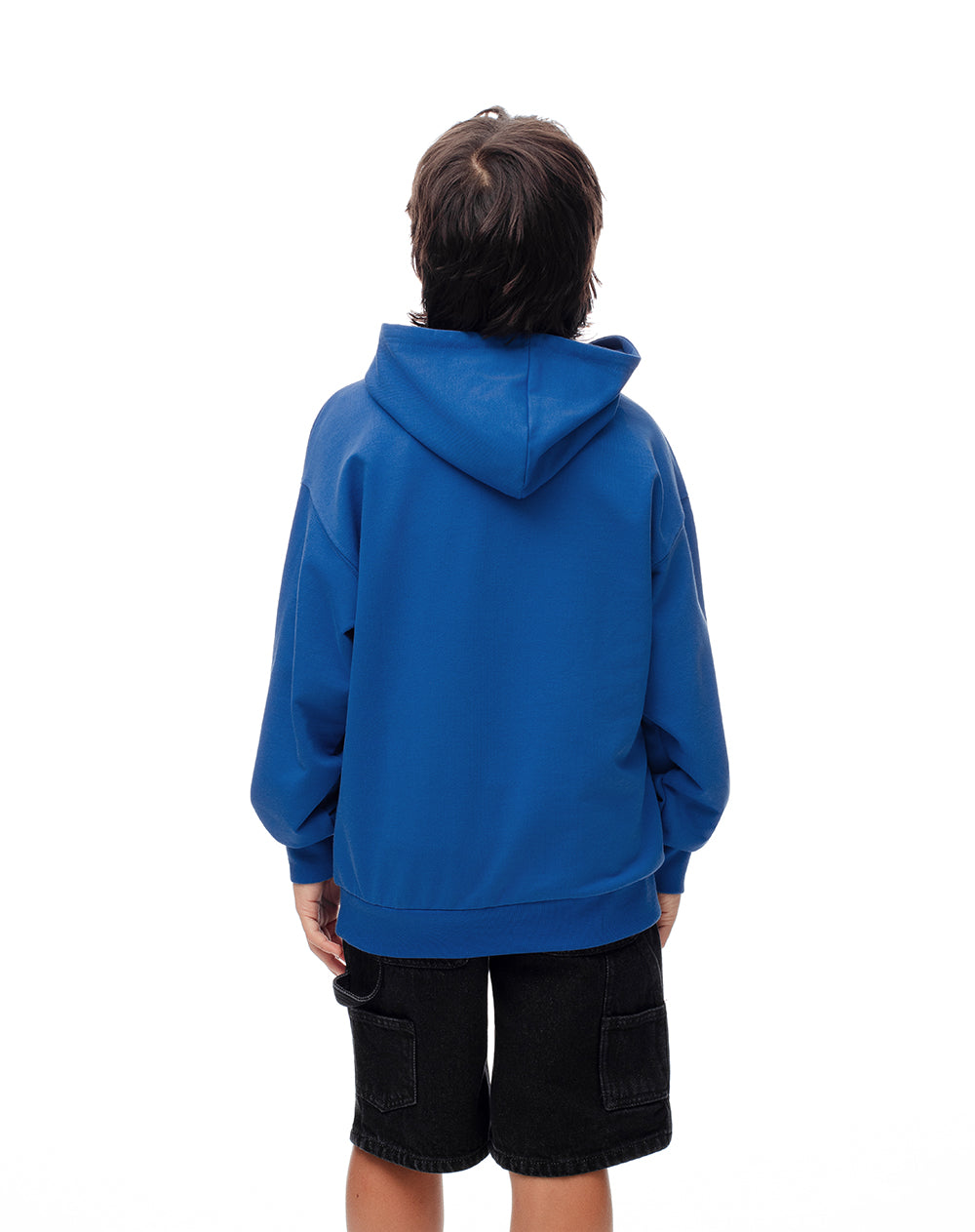 Buzo tipo hoddie azul niño