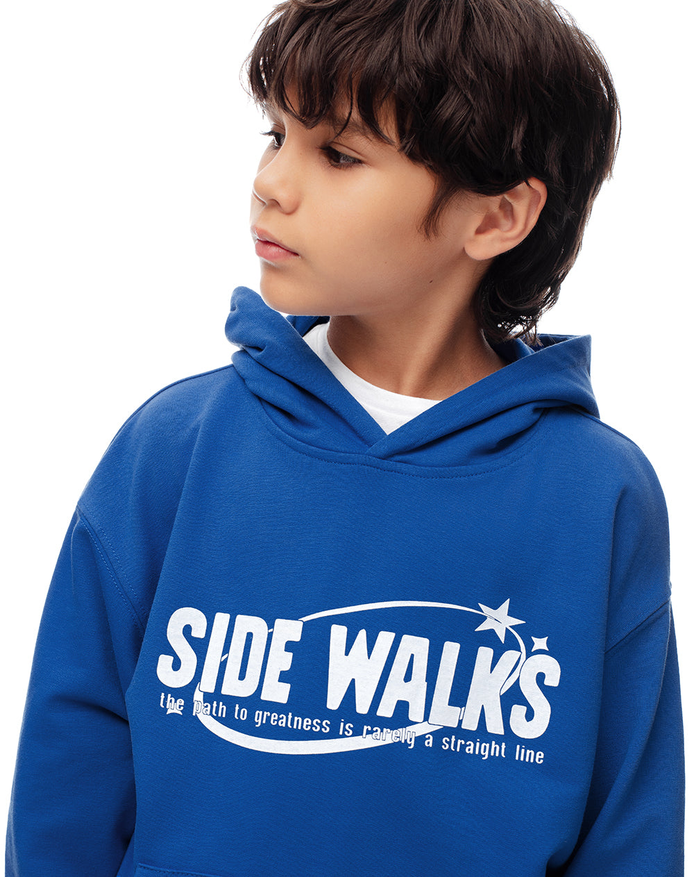 Buzo tipo hoddie azul niño