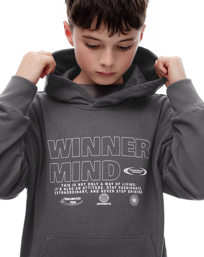 Buzo tipo hoddie gris niño