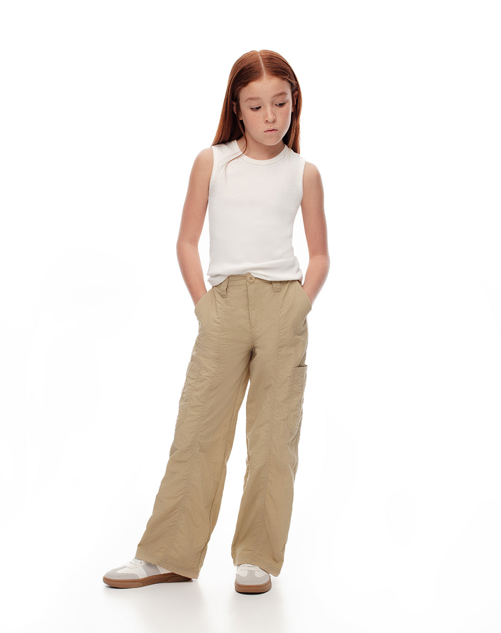 Pantalón Luxij fit tiro medio habano