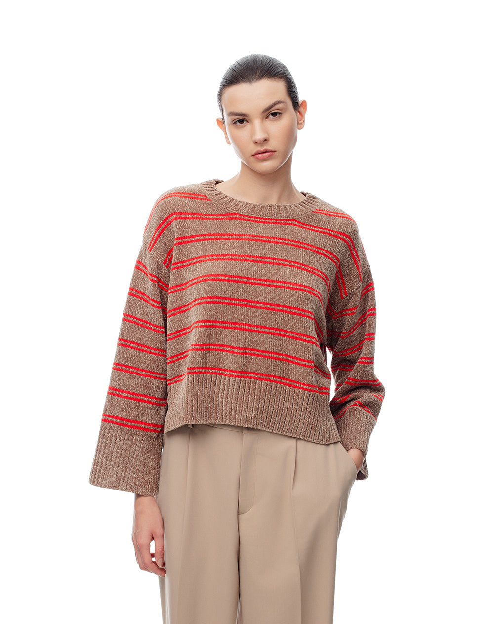 Suéter oversize rayas mujer