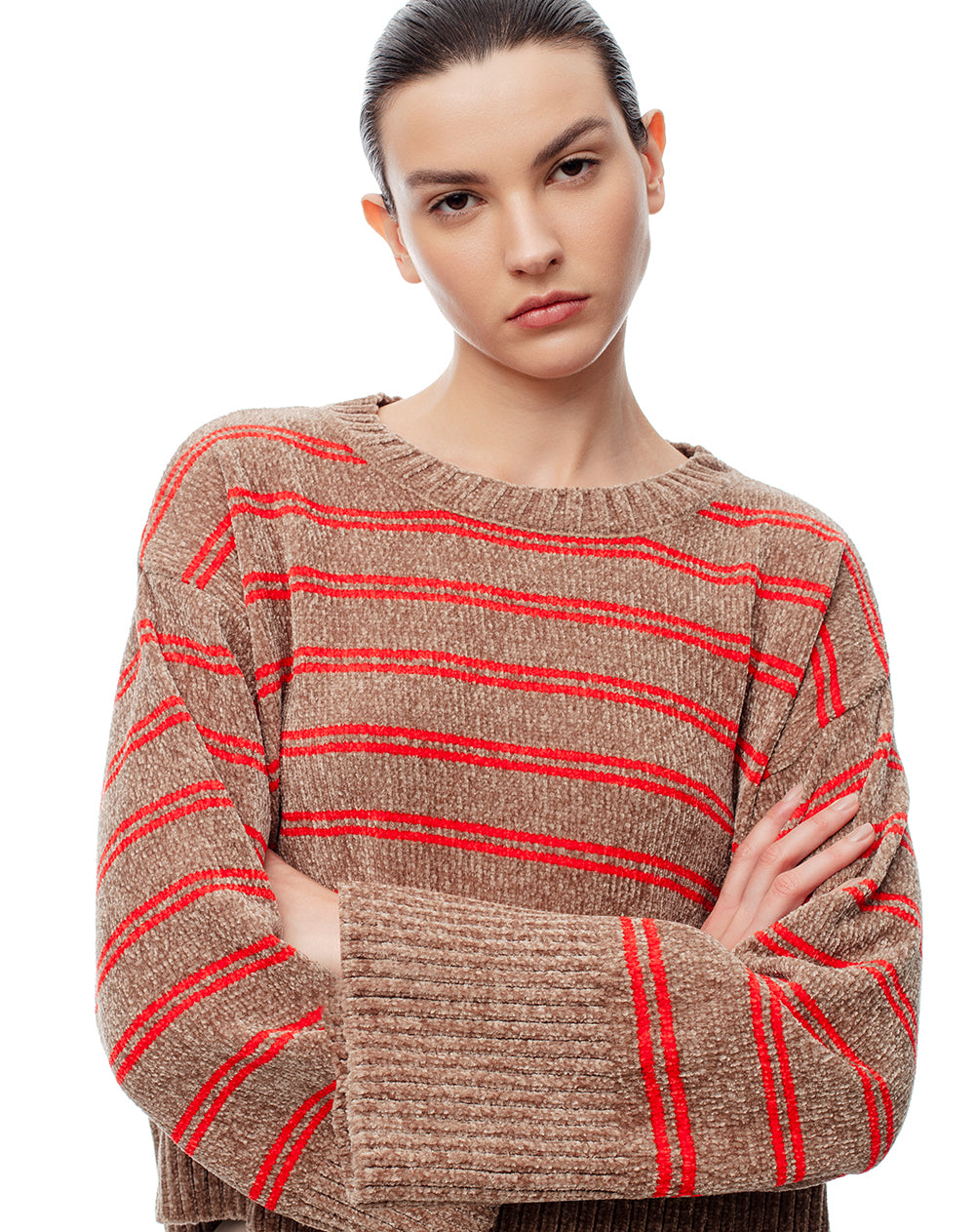 Suéter oversize rayas mujer