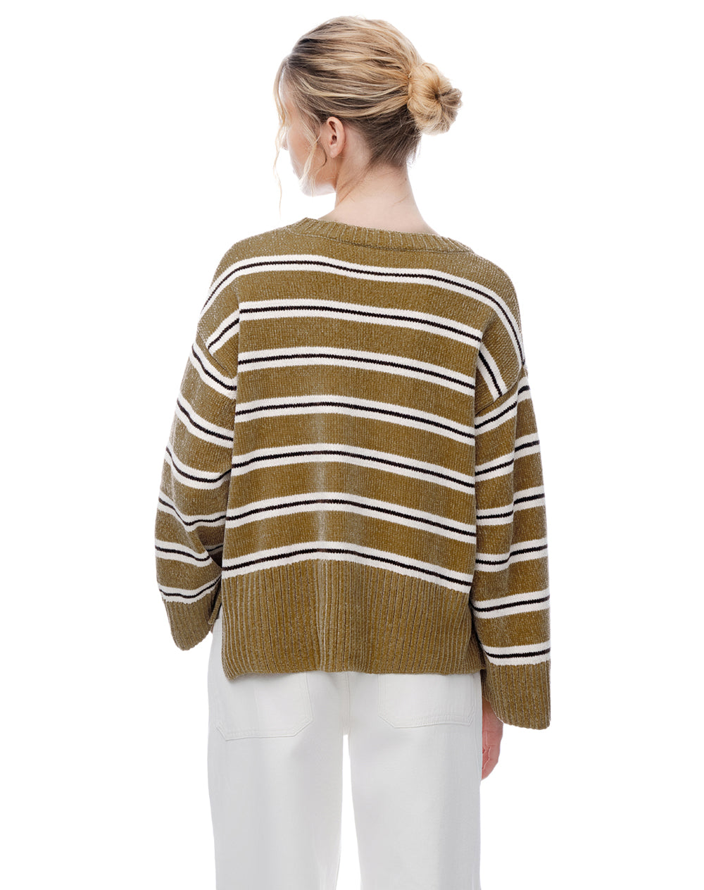 Buzo oversize caqui rayas mujer