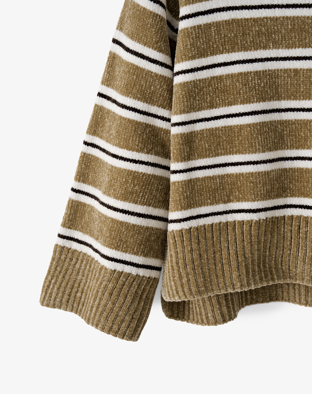 Buzo oversize caqui rayas mujer
